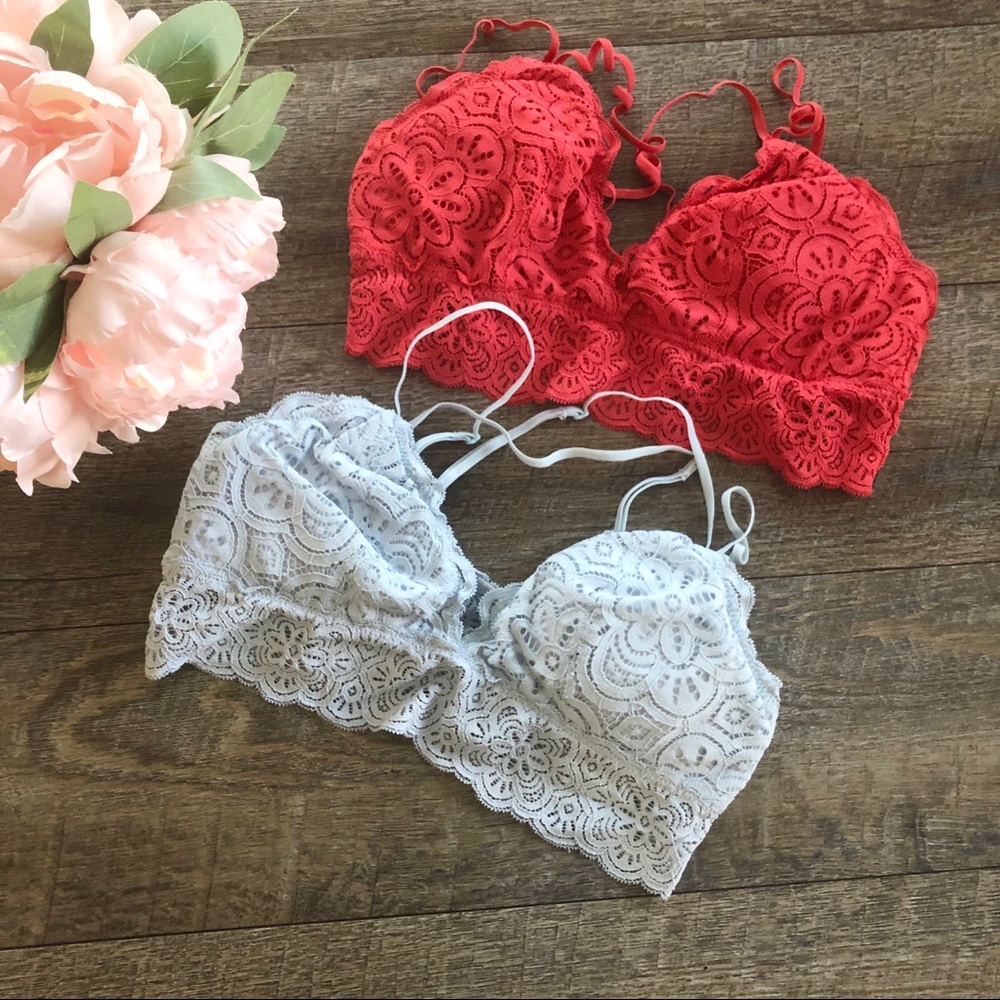 🍁2 for $10🍁 2 Aerie Lace Strappy Bralettes